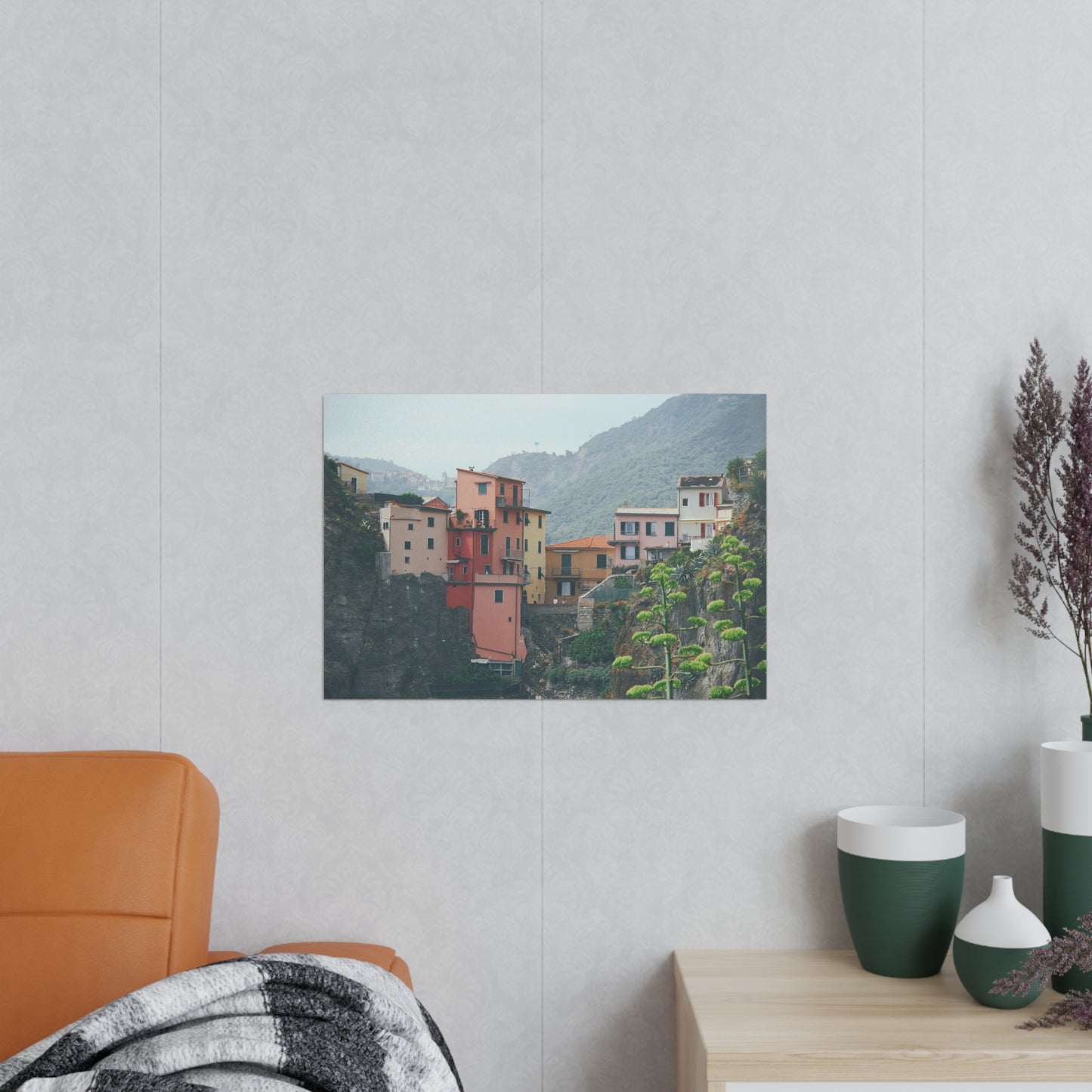 Póster Fotográfico - Casas de Colores en el Acantilado de Cinque Terre, Italia