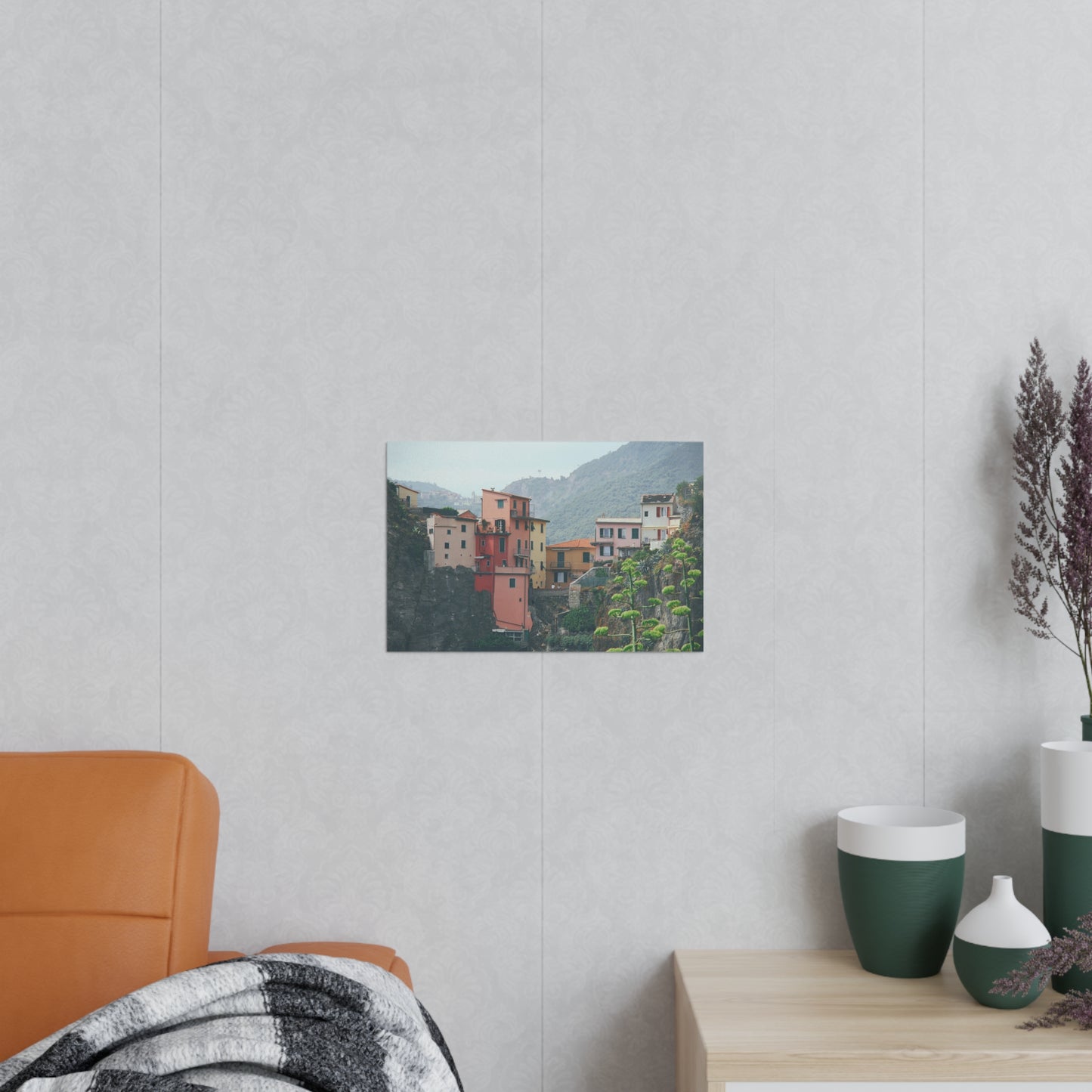 Póster Fotográfico - Casas de Colores en el Acantilado de Cinque Terre, Italia