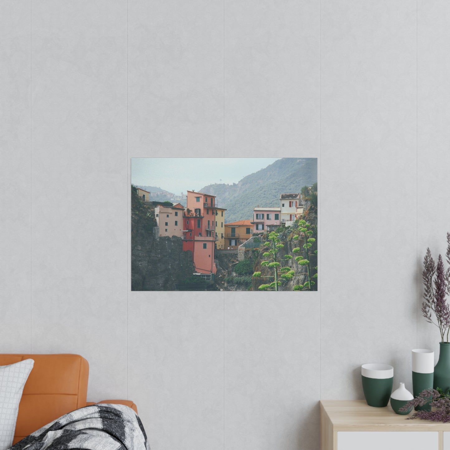 Póster Fotográfico - Casas de Colores en el Acantilado de Cinque Terre, Italia