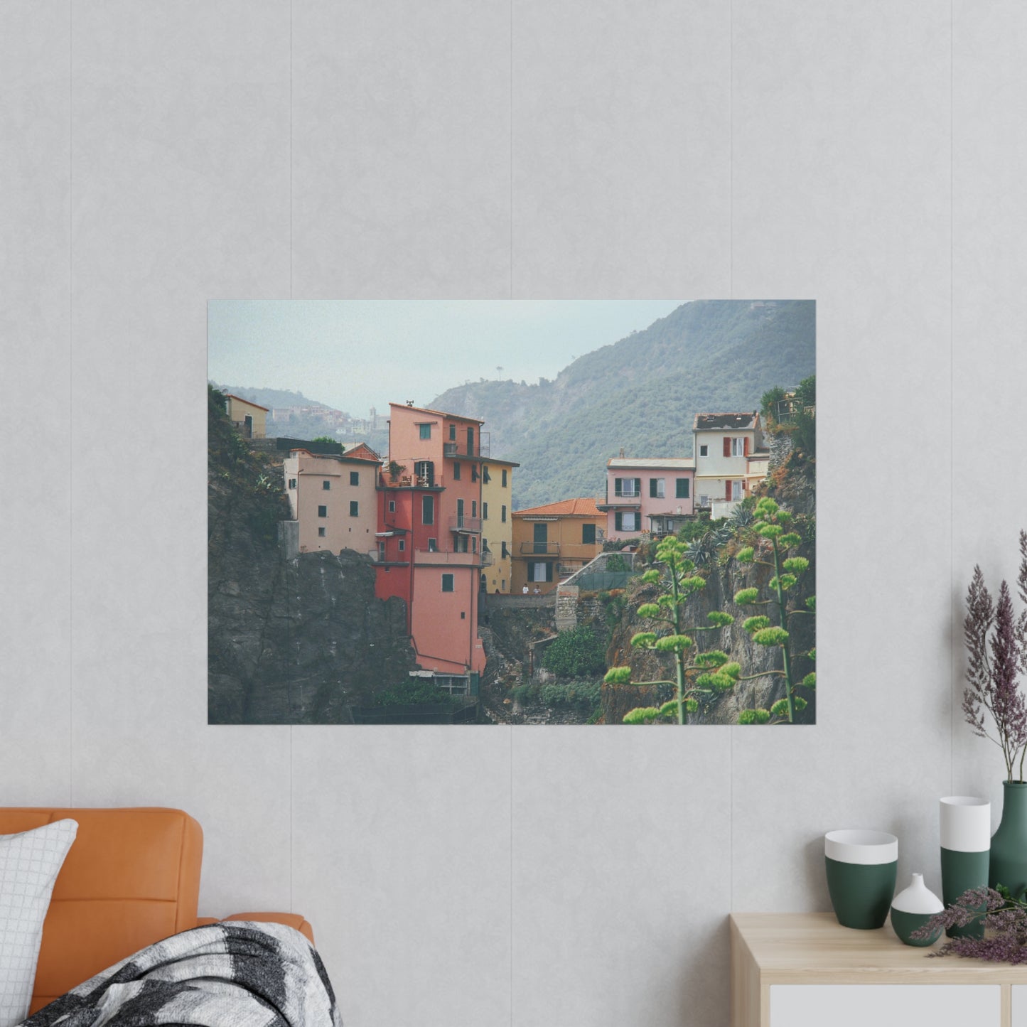 Póster Fotográfico - Casas de Colores en el Acantilado de Cinque Terre, Italia