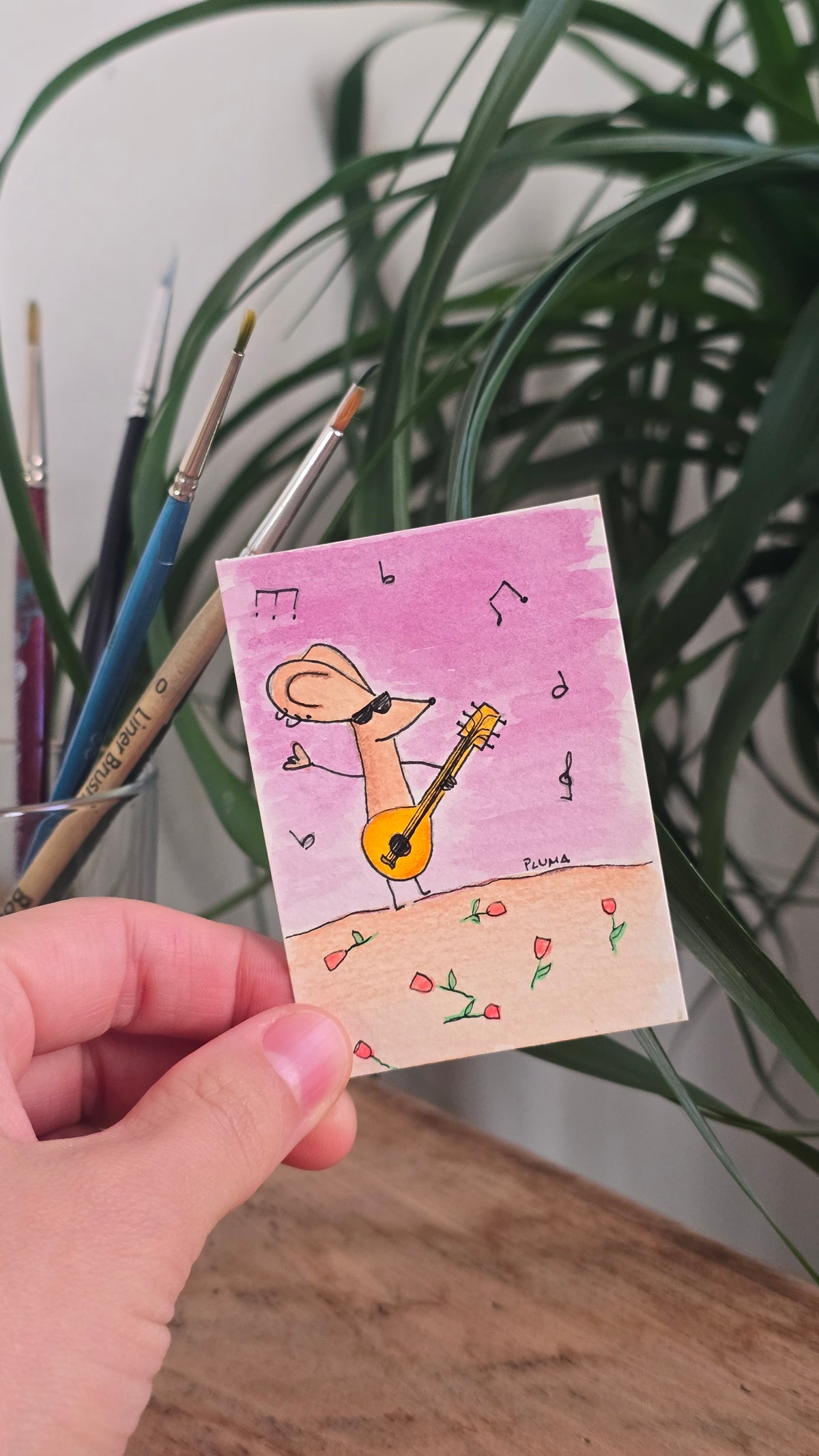 Miniatura Original Acuarela - Ratocker