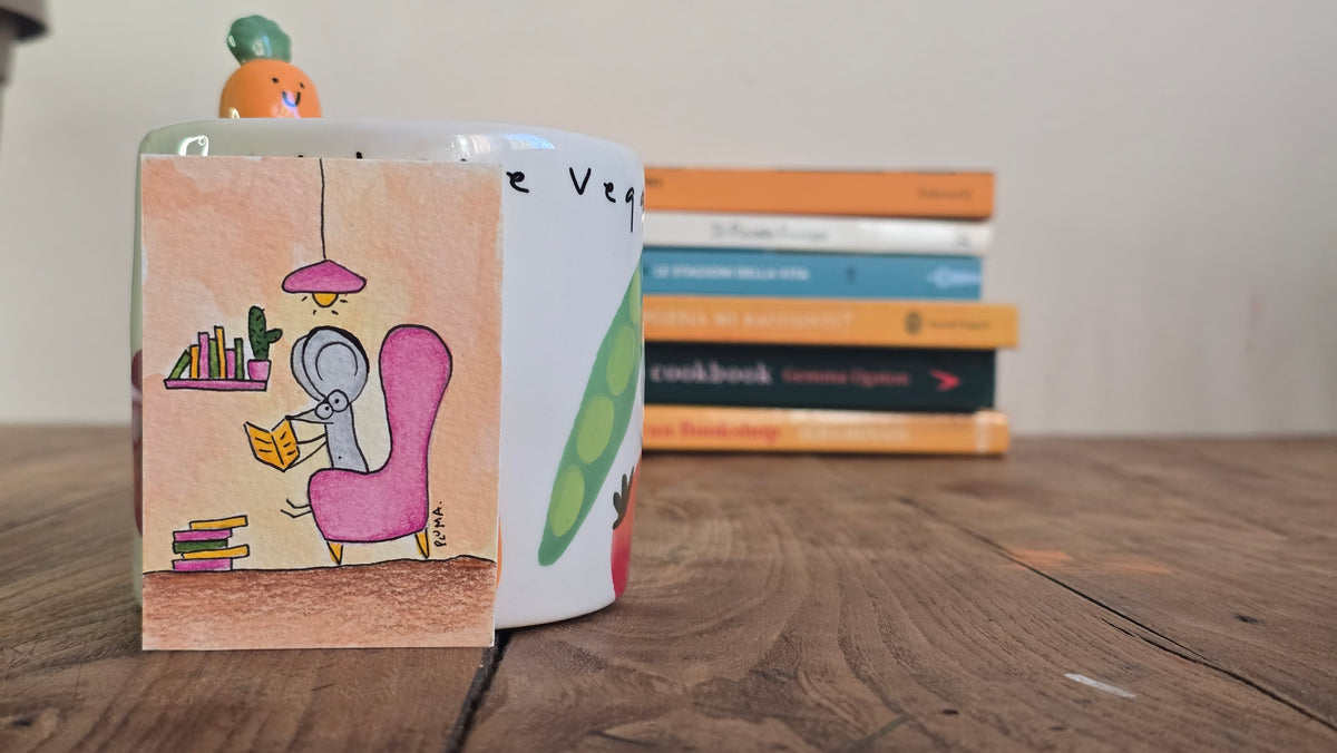 Miniatura Original Acuarela - Ratón de Biblioteca (el verdadero)
