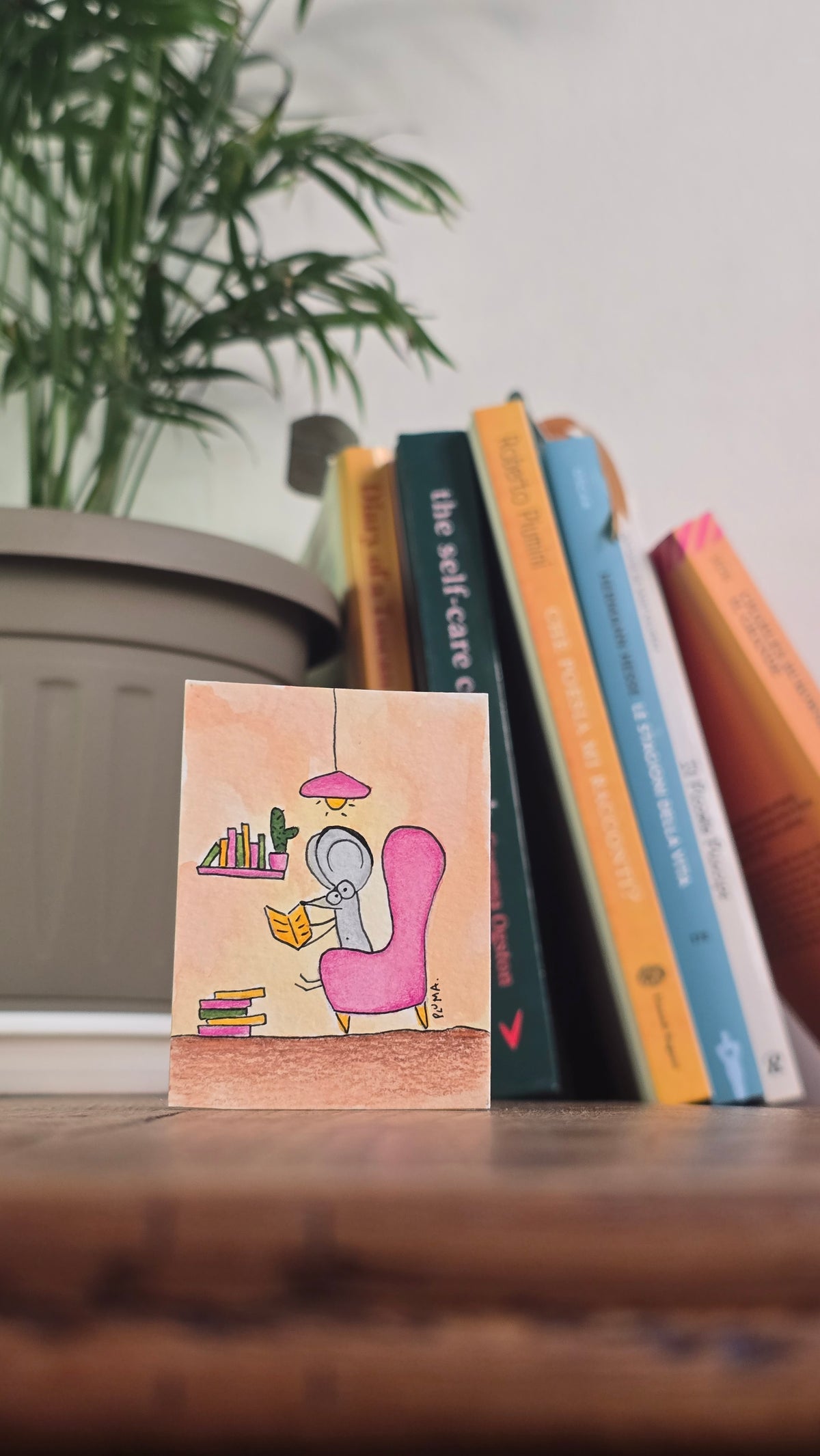 Miniatura Original Acuarela - Ratón de Biblioteca (el verdadero)